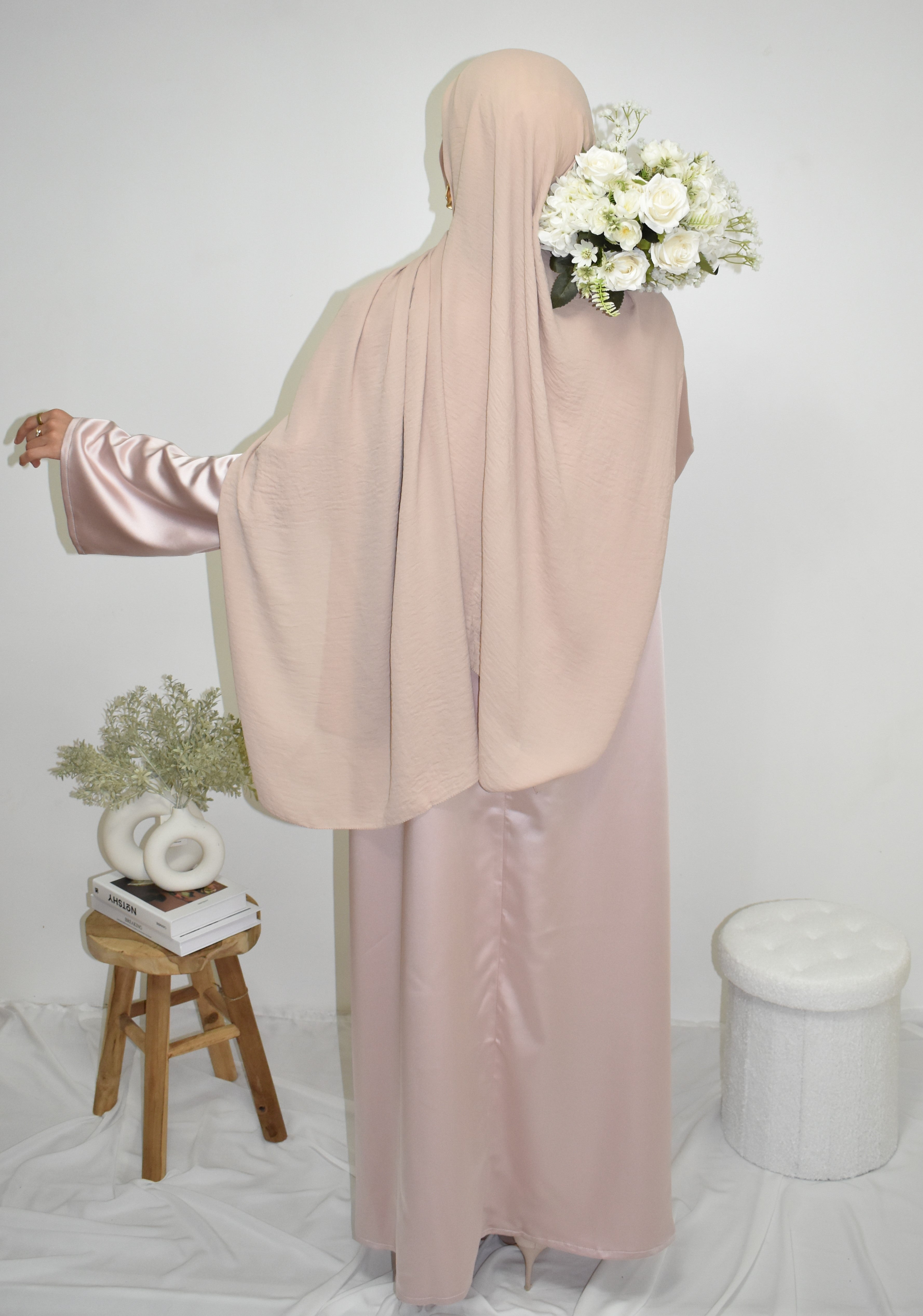 Satin Abaya Rosa