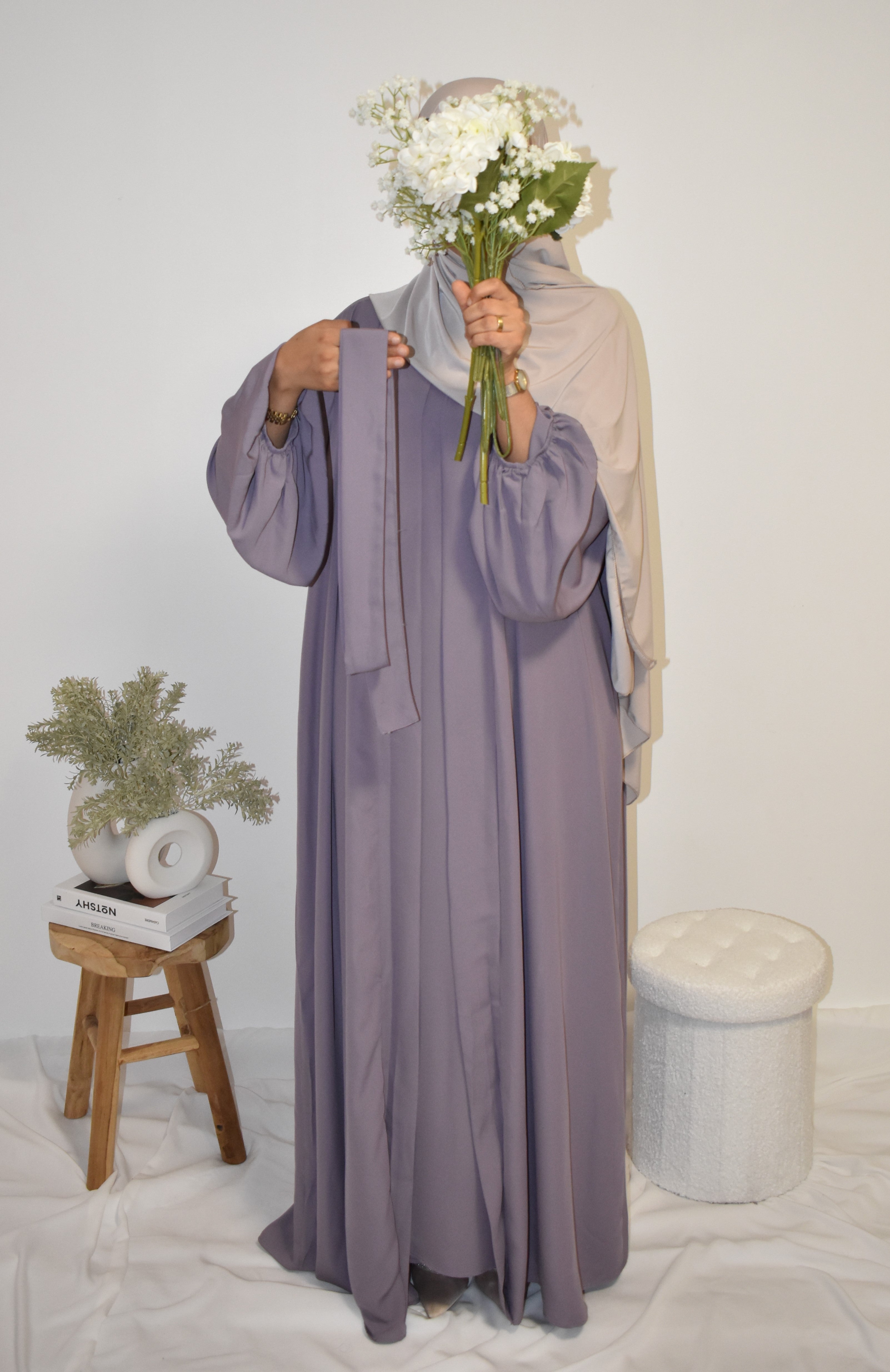 Dreiteilige Abaya Flieder