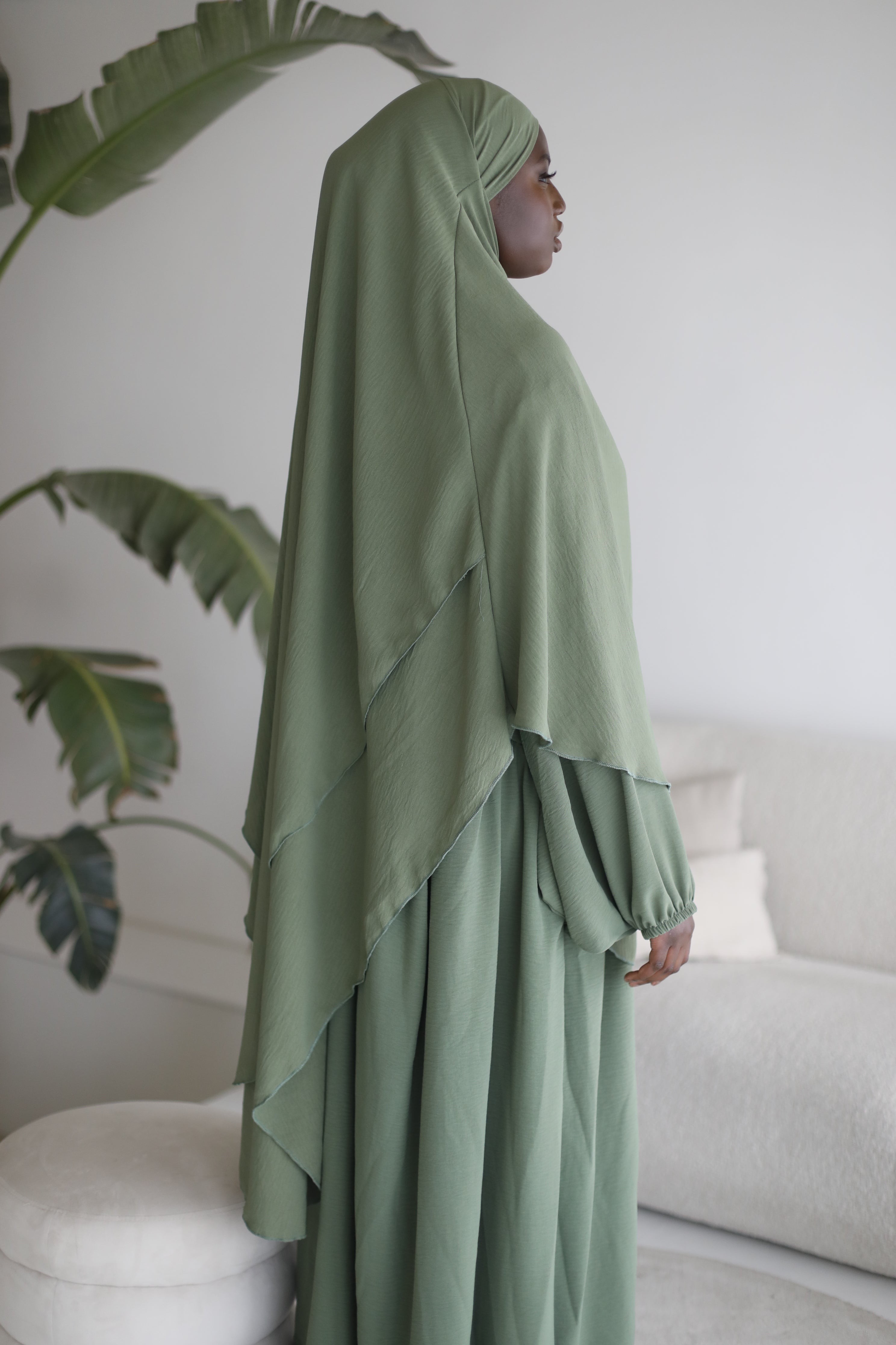 Zweilagiger Khimar Olive