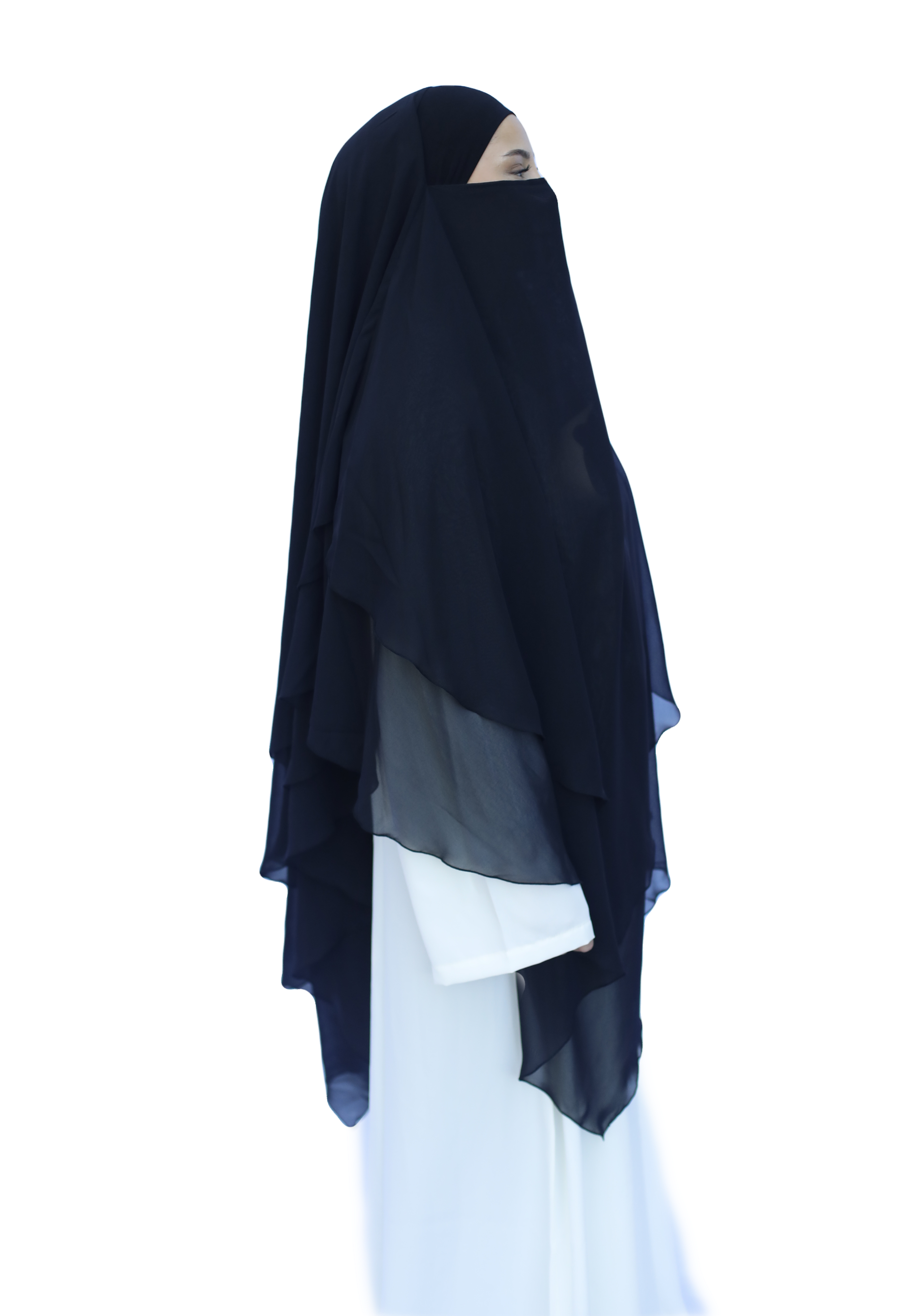 Dreilagiger Khimar Marineblue